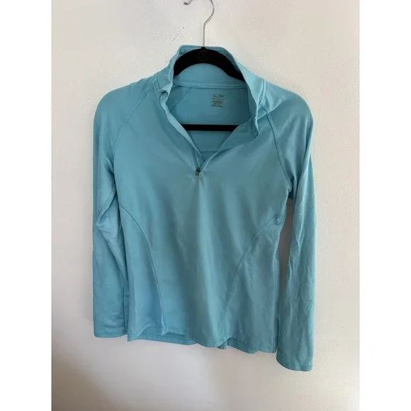 Champion C9 Duo Dry Quarter Zip Pullover Light Blue Athletic Top Womens XS - Picture 2 of 4